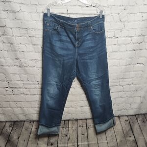 INC international Concepts Women's Cuffed Blue Jeans Size 14 EUC